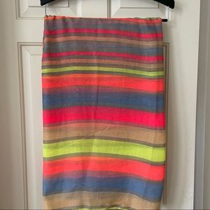 Gorgeous vibrant striped infinity sheer scarf
